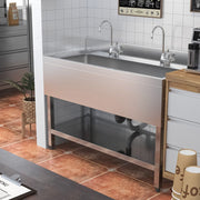 Commercial Sink Kitchen Stainless Steel Single Bowl Catering Hand Wash & Shelf