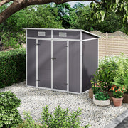 6x4 FT Large Plastic Shed Outdoor Garden Tools Storage House with 2 Door, Window