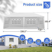 3x9M Outdoor Party Tent with Sidewalls, Waterproof Canopy Patio Wedding Gazebo