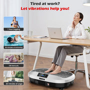 3D Vibration Plate 200W 120 Levels Full Body Trainer with Bands Remote