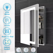 LED Bathroom Mirror Cabinet with Shaver Socket Demister Sensor Lights 3 Size