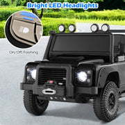 Land Rover Defender Toy Car 12V Kids Ride On Car Black Licensed