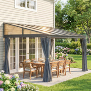 Outdoor Pergola Gazebo Party Tent Garden Sun Shelter 4 x 3m w/ Curtain