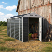 Garden Metal Shed Storage Tools Shed 6x4.2/8.2/10ft Waterproof with Door & Vents