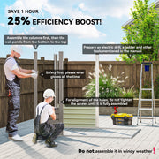 Outsunny 6 x 4FT Galvanised Metal Garden Shed with Lockable Door, Grey