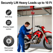2 Ton 2000Kg Chain Block & Tackle Engine Lifting Hoist Pulley 3M Cable