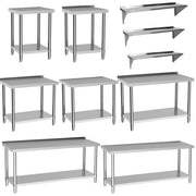 Commercial Catering Work Top Table Stainless Steel Bench Kitchen Food Storage