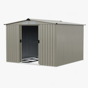 8 x 8ft Metal Garden Shed Glitter Finish Outdoor Storage House with Foundation