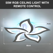 Modern Chandelier LED Lamp White Frame Ceiling Light Lamp With RGB Backlight