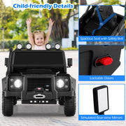 Land Rover Defender Toy Car 12V Kids Ride On Car Black Licensed