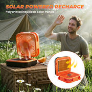 Kehot Camping Fan 90° Oscillating Foldable Solar USB-C LED Light Power Bank