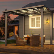 Aluminium Lean to Gazebo Outdoor Metal Harodtop Wall-Mounted Heavy Duty Pergolas