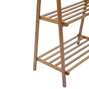Heavy Duty Wooden Hanging Clothes Garment Rail Corner Open Wardrobe Storage Rack