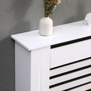 Kensington Radiator Cover Modern Traditional Horizontal Slat Cabinet MDF White