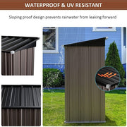5 X 3FT Metal Garden Shed Outdoor Storage Shed House Box Pent Roof Lockable