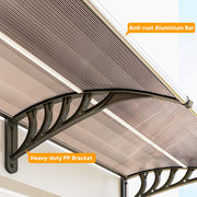 Door Canopy Outdoor Awning Rain Shelter for Window Porch, Brown