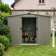 Garden Shed Apex Roof 8X6FT Metal With Free Foundation Base Tools Storage House