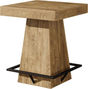 37.4'' H Square Bar Table Modern High Pub Table w/ Metal Footrest for Small Bars