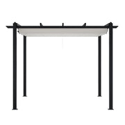 3 x 3 m Metal Pergola Gazebo Patio Sun Shelter Retractable Canopy Garden Shelter