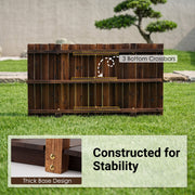 4 FT/125cm Wooden Arch Footbridge Garden Decoration 500 KG Weight Capacity