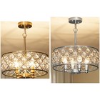Crystal Chandelier w/Adjustable Height, 4-Light Ceiling Light Refurbished