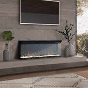 70'' Electric Fireplace 12 LED Color Media Freestand/Inset Fire 3 Side Panoramic