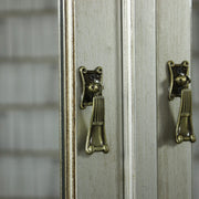 Double mirrored wardrobe painted distressed silver hanging rail bedroom french