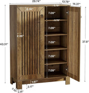 5-Tier Shoe Cabinet with Doors, Modern Wooden Shoe Rack Organizer for Entryway