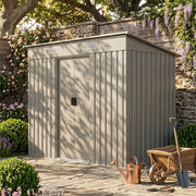 4x 8 FT Galvanised Metal Garden Storage Shed Glitter Effect with Free Foundation