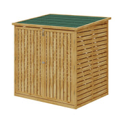Outdoor Wooden Wheelie Bin Storage Dual Garbage Bin Shed Garden Rubbish Store UK