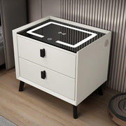 Smart Bedside Table with Light Phone Charging Modern Bedroom Furniture 2 Drawers