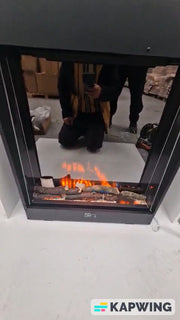 Realistic LED Electric Fireplace, Adjustable Heater Flame CHARLTON AND JENRICK