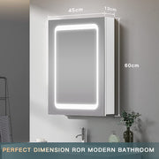 LED Bathroom Mirror Cabinet with Shaver Socket Demister Sensor Lights 70x50cm