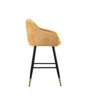 Zurich Modern Velvet Padded Bar Stool Chair with Black Metal Legs