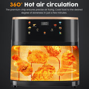 OYAJIA Air Fryer 10L with Easy-View Window, Touch Controls, Nonstick, 6 Function