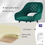 Set of 2 Bar Stools Velvet/PU Metal Legs Breakfast Stools Armrest Padded Chairs