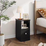 Bedroom Narrow Bedside Cabinet Storage Nightstand Side Table with 1 Drawer Black