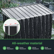 6 x 4 FT Garden Storage Shed Lean to Metal Outdoor Tool House with Lockable Door
