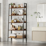 Rustic Wood Bookcase Bookshelf 5 Tier Industrial Storage Display Shelving Unit