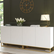 TV Unit TV Stand Sideboard Cabinet Media Console White Gold Fluted Modular 200cm