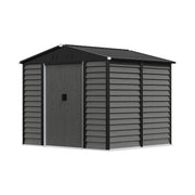 8 x 7FT Galvanised Garden Shed Apex Roof Outdoor Storage House with Foundation