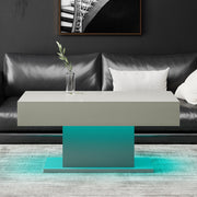 High Gloss LED Coffee Table Cocktail Center Table Modern Living Room Rectangle