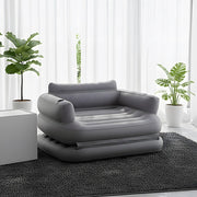 Inflatable Couch Sofa Bed, Flocked Air Mattress Bed with Armrest, Double Size