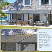 3 x 3m Wall Mounted Pergola Outdoor Aluminium Gazebo Patio Lean to Awning Deck