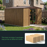 10X8FT Metal Garden Storage Shed Waterproof Shed w/ Sliding Door Free Foundation