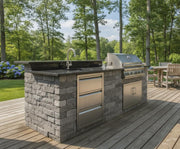 47x47x62cm Kitchen Patio Mount Drawer Stainless Steel Storage Cabinet Amber