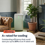 electriQ EcoPlus 12000 BTU A+ Low Energy Smart Quiet Portable AC EcoPlus12HPW