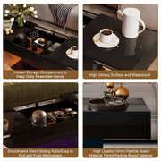 High Gloss LED Coffee Table Cocktail Center Table Modern Living Room Rectangle