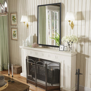 120 x 76cm Extra Large Wall Mirror Full Length Mirror Black for Bedroom Bathroom