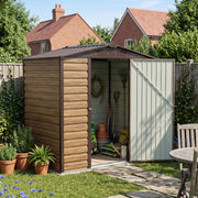 4 x 6ft Metal Garden Shed Galvanised Outdoor Storage House with Lockable Door